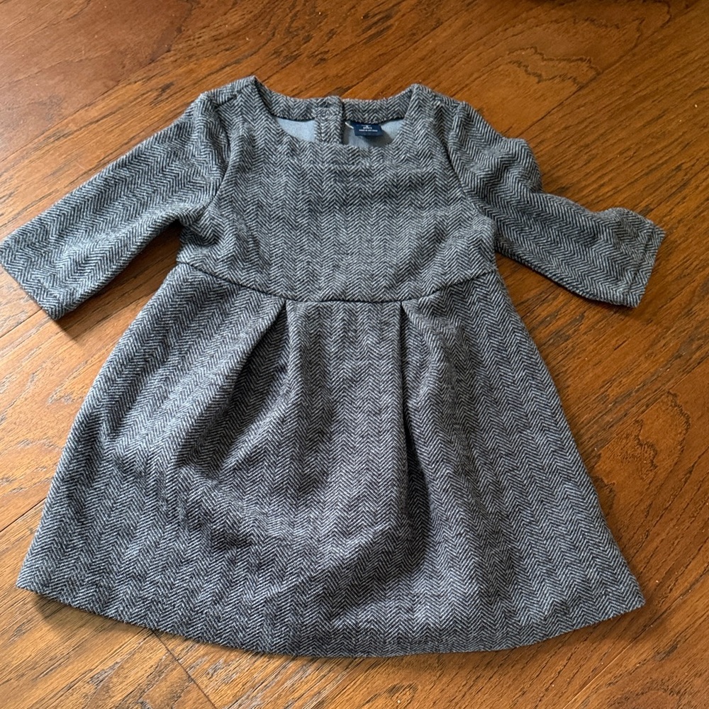 GAP Kids Gray Herringbone Dress